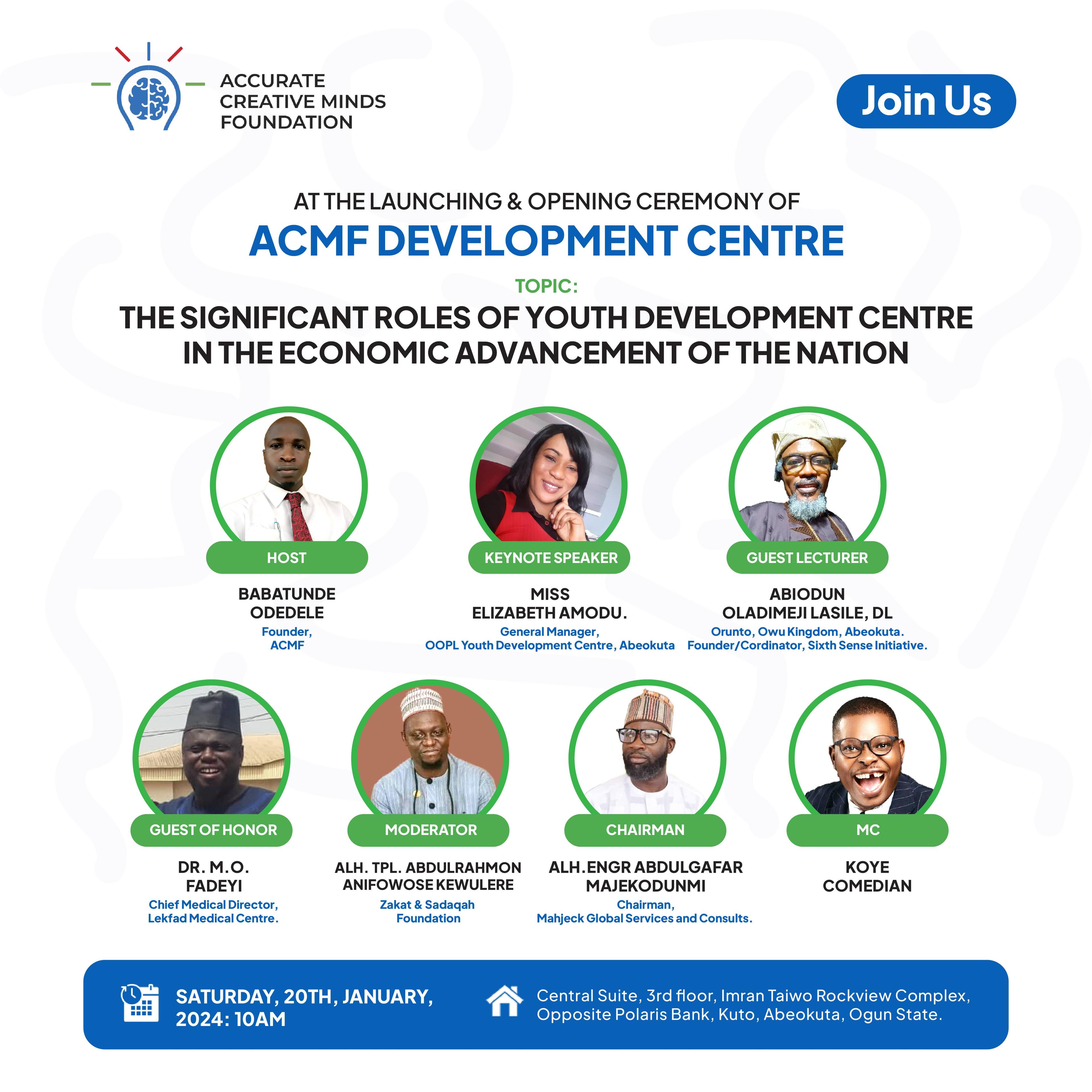 Launching and Formal opening of ACMF Development Center